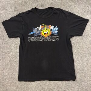 Rare World Industries Sun Flames Logo Skater Streetwear T Shirt Adult  Small